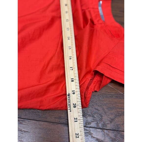 Merona Womens Top Chic Orange Short Sleeve Pleated Blouse Size M 100% Cotton - Picture 7 of 9